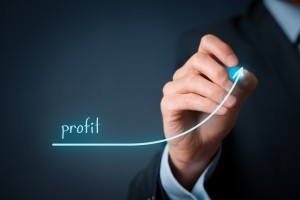 man drawing profit