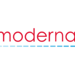 Moderna corporate logo representing a leading mRNA biotechnology company, as the stock turns bullish following improved revenue guidance and a technical breakout.