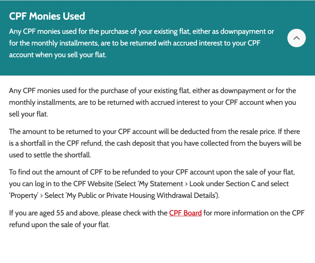 CPF Monies Used