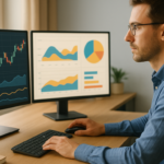 a man looking at the charts