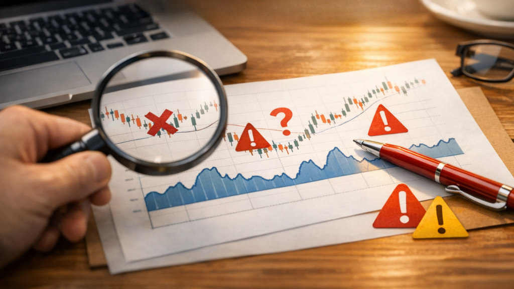 A stock chart that shows some signs of mistakes in momentum analysis.