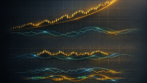 The image shows a graph representing the trends and ranges which is essential in trading strategy such as determining the stocks momentum divergence.