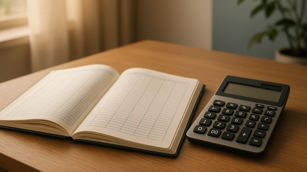 book and a calculator representing the price-to-book-ratio
