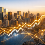 The image shows a building with a graph representing the rapid GDP growth